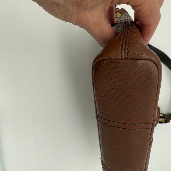 Classic Coach Brown Pebbled Leather Purse C0769-10946 Brass Hardware Turn Lock - Picture 12 of 13